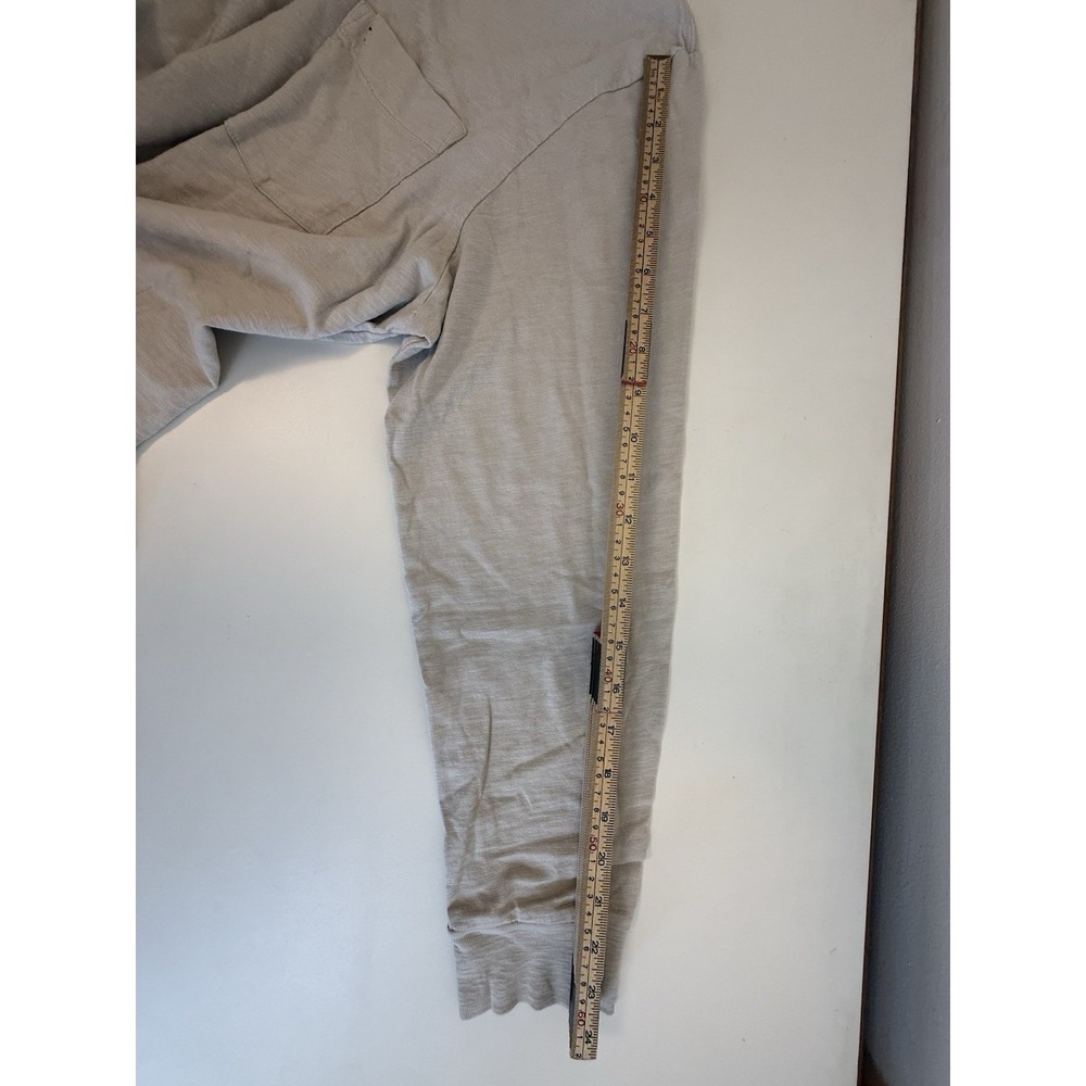 Criquet XXL Beige Long Sleeve Pocket Tee Quiet Luxury Coastal Minimalist Shirt - Picture 9 of 9
